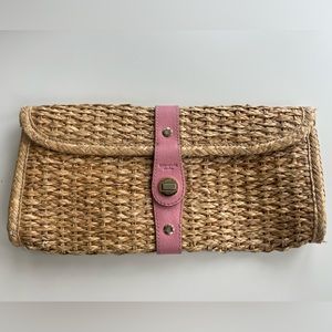 Kate Spade raffia clutch purse